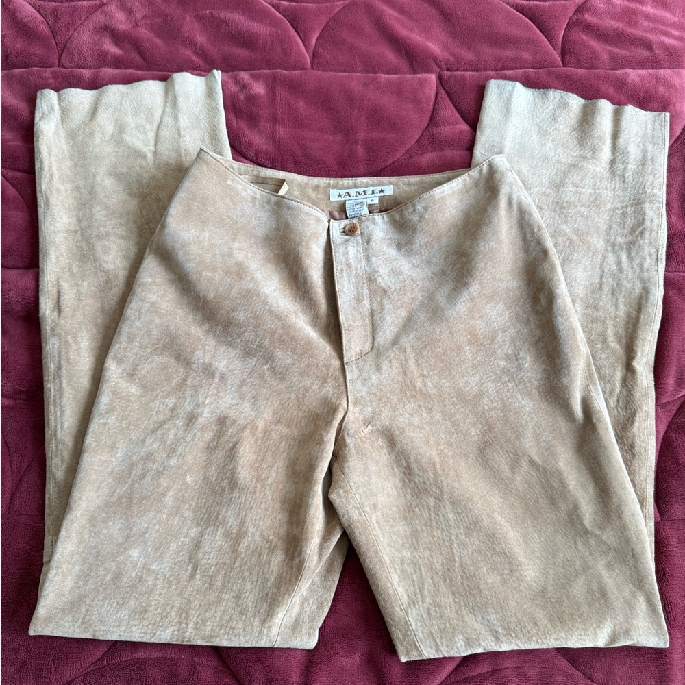 A.M.I Genuine Leather Suede Pants